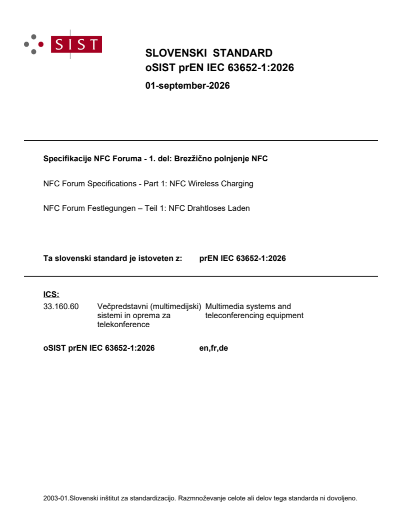 prEN IEC 63652-1:2026 prEN IEC 63652-1:2026 - BARVE - Page 1 preview