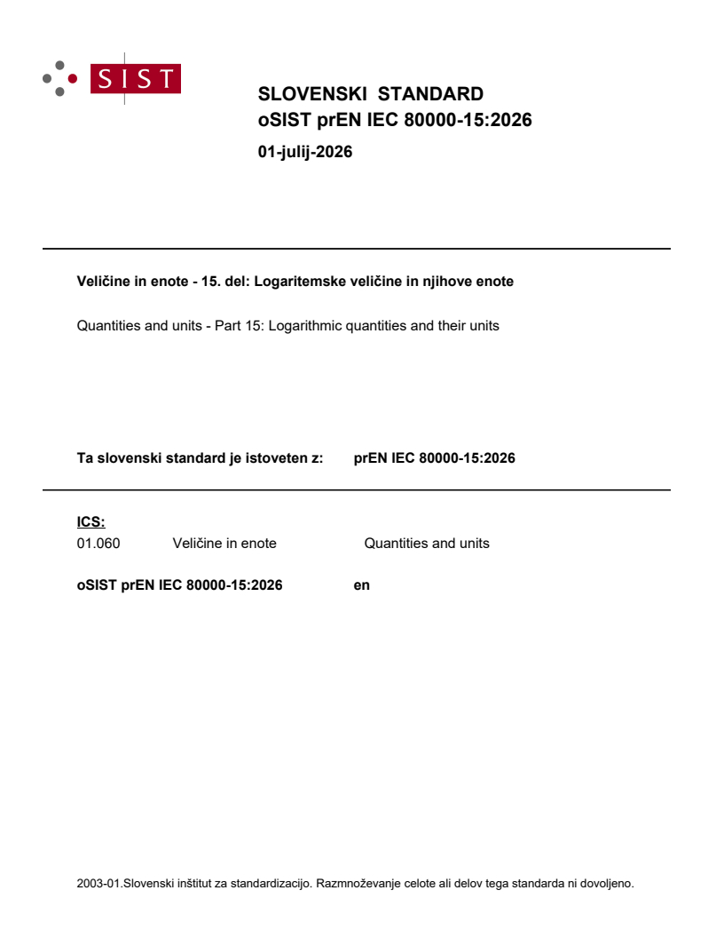 prEN IEC 80000-15:2026 prEN IEC 80000-15:2026 - Page 1 preview