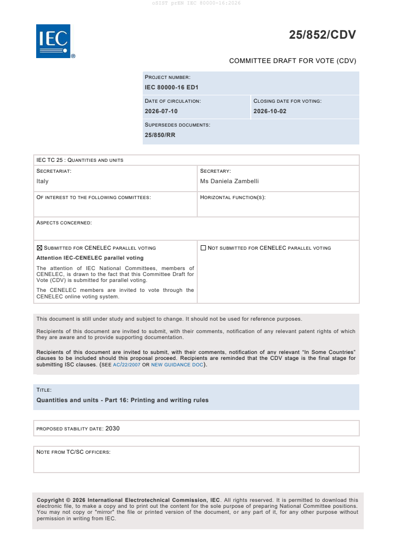 oSIST prEN IEC 80000-16:2026 oSIST prEN IEC 80000-16:2026 - Page 3 preview