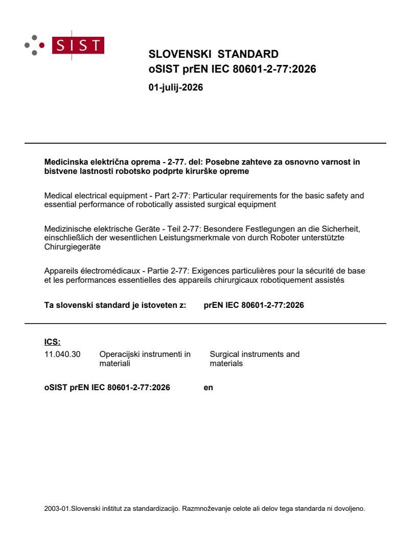 prEN IEC 80601-2-77:2026 prEN IEC 80601-2-77:2026 - BARVE - Page 1 preview
