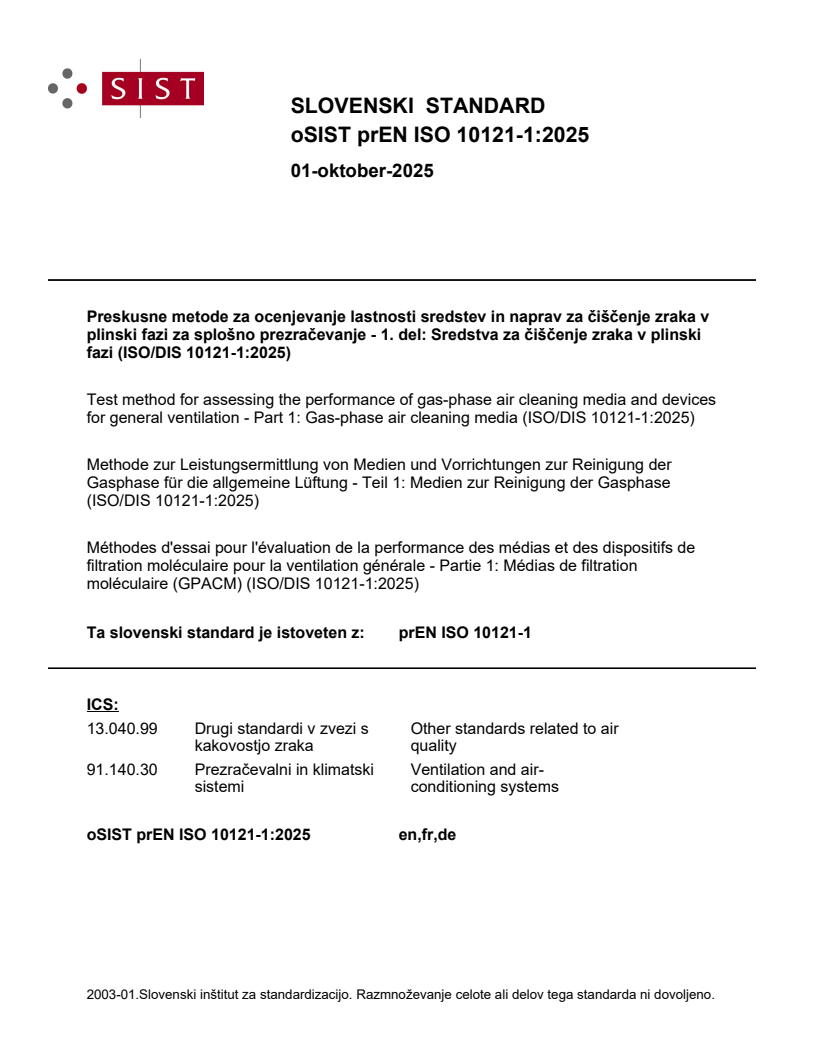 prEN ISO 10121-1:2025