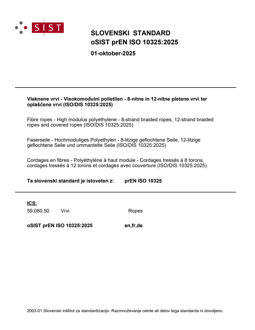 prEN ISO 10325:2025