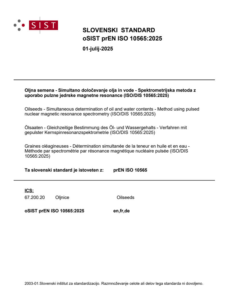 prEN ISO 10565:2025