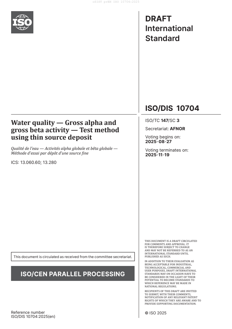 oSIST prEN ISO 10704:2025