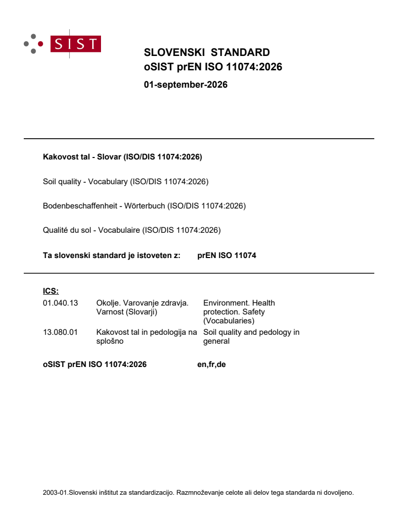 prEN ISO 11074 prEN ISO 11074:2026 - Page 1 preview