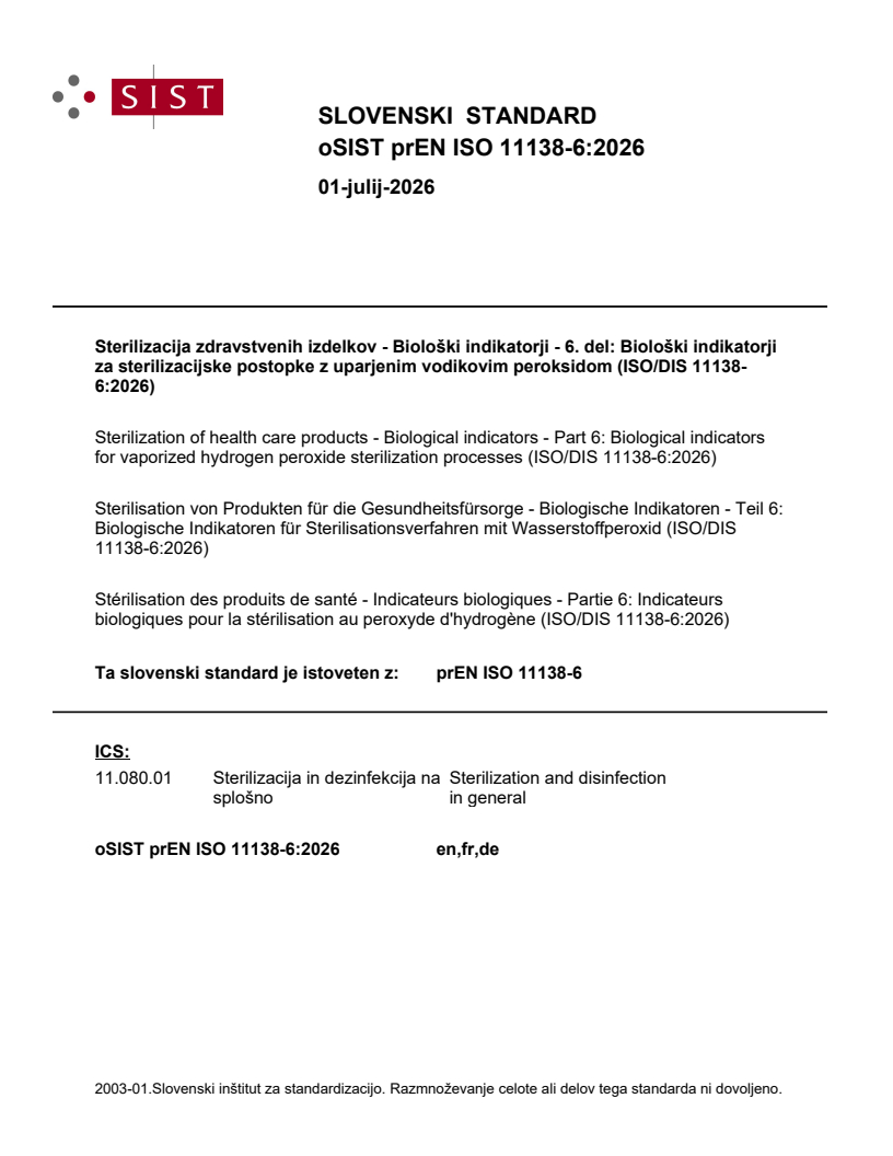 prEN ISO 11138-6 prEN ISO 11138-6:2026 - Page 1 preview