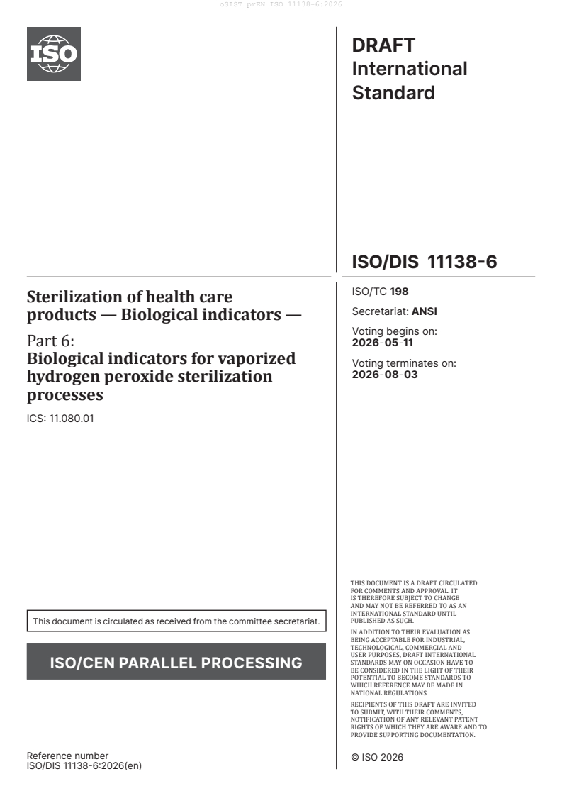 prEN ISO 11138-6 prEN ISO 11138-6:2026 - Page 3 preview