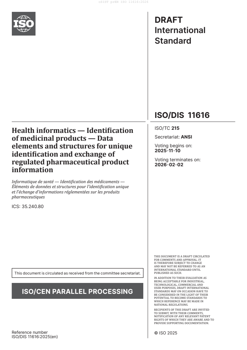 oSIST prEN ISO 11616:2026 - BARVE