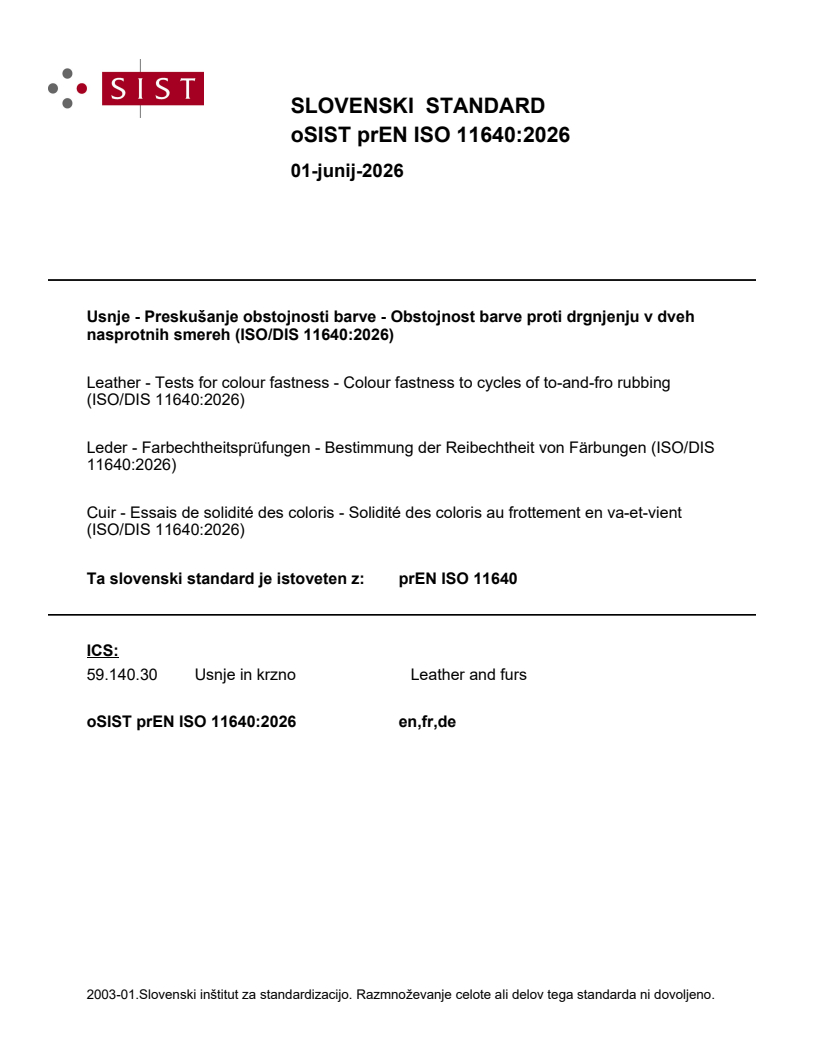 oSIST prEN ISO 11640:2026 oSIST prEN ISO 11640:2026 - Page 1 preview