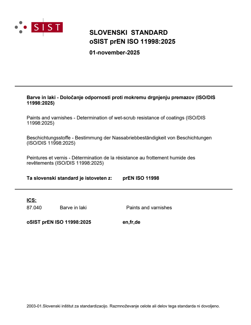 oSIST prEN ISO 11998:2025