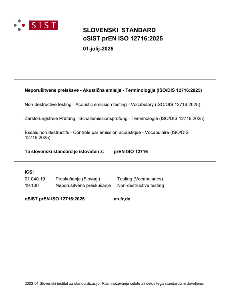 prEN ISO 12716:2025 - BARVE