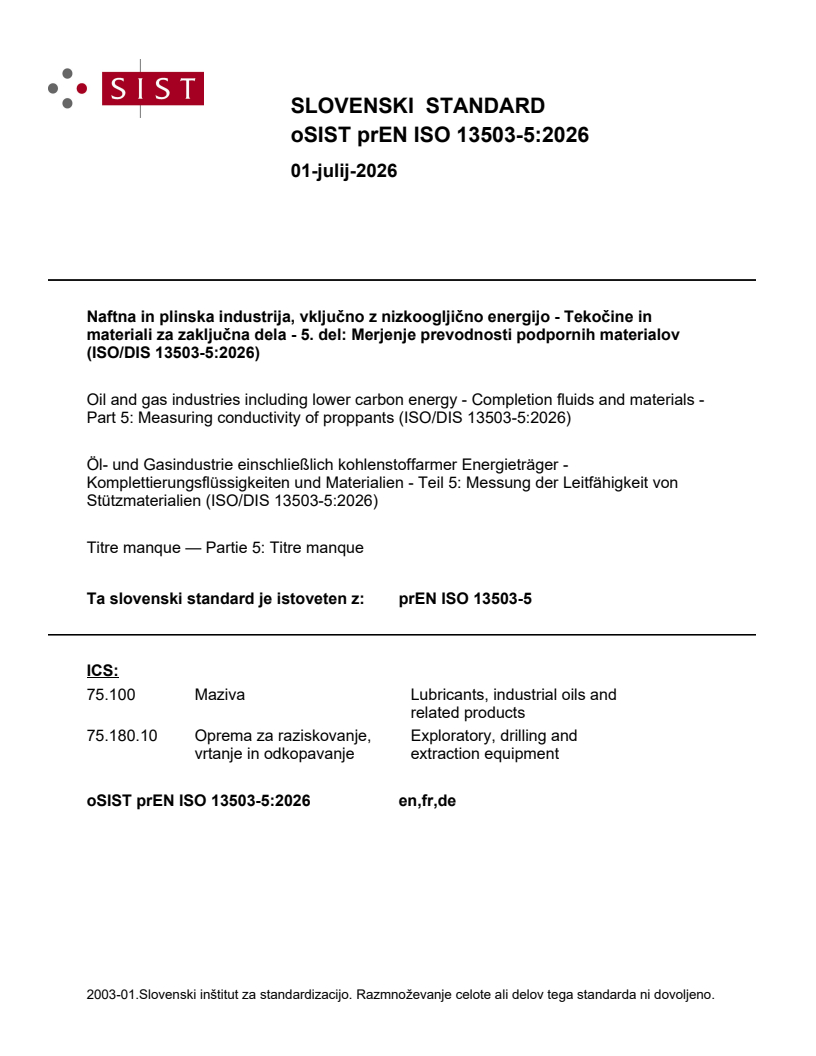 prEN ISO 13503-5 prEN ISO 13503-5:2026 - Page 1 preview