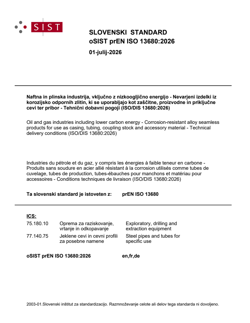 prEN ISO 13680 prEN ISO 13680:2026 - BARVE - Page 1 preview
