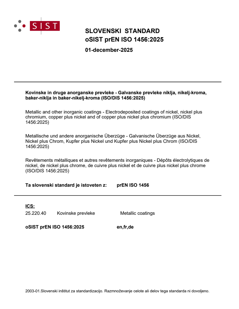 prEN ISO 1456 prEN ISO 1456:2025