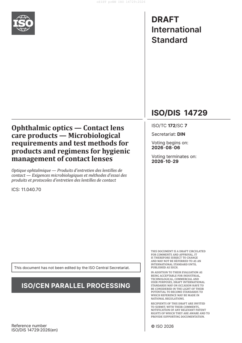 prEN ISO 14729 prEN ISO 14729:2026 - Page 3 preview