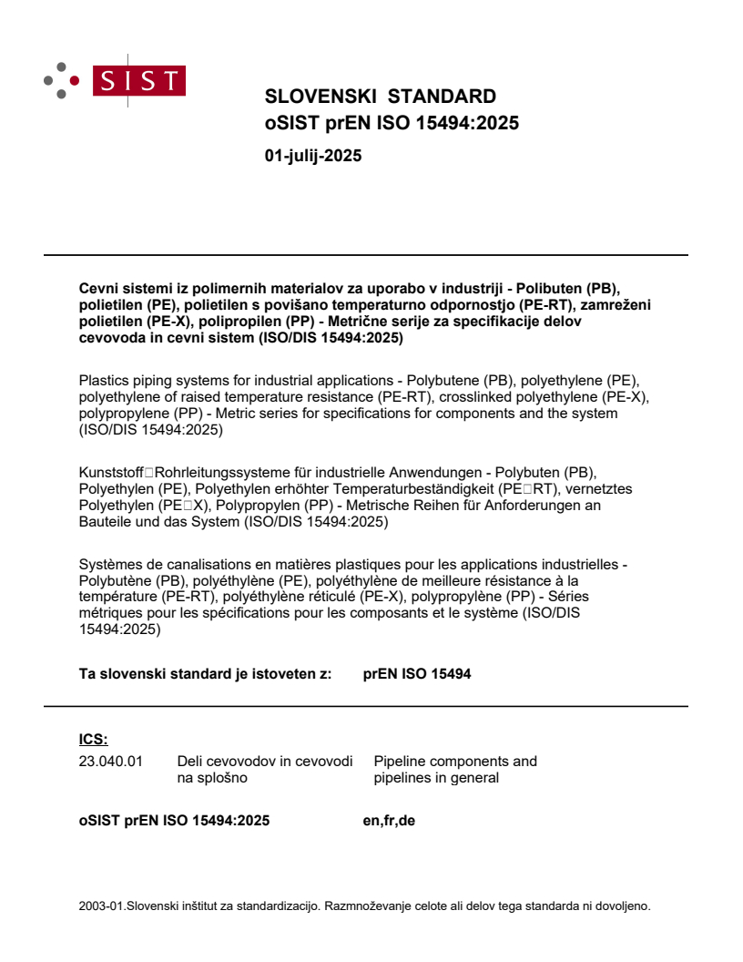 prEN ISO 15494:2025