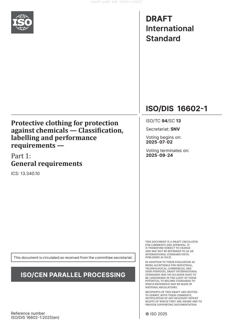 prEN ISO 16602-1:2025 - BARVE