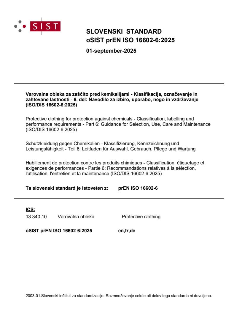 prEN ISO 16602-6:2025 - BARVE
