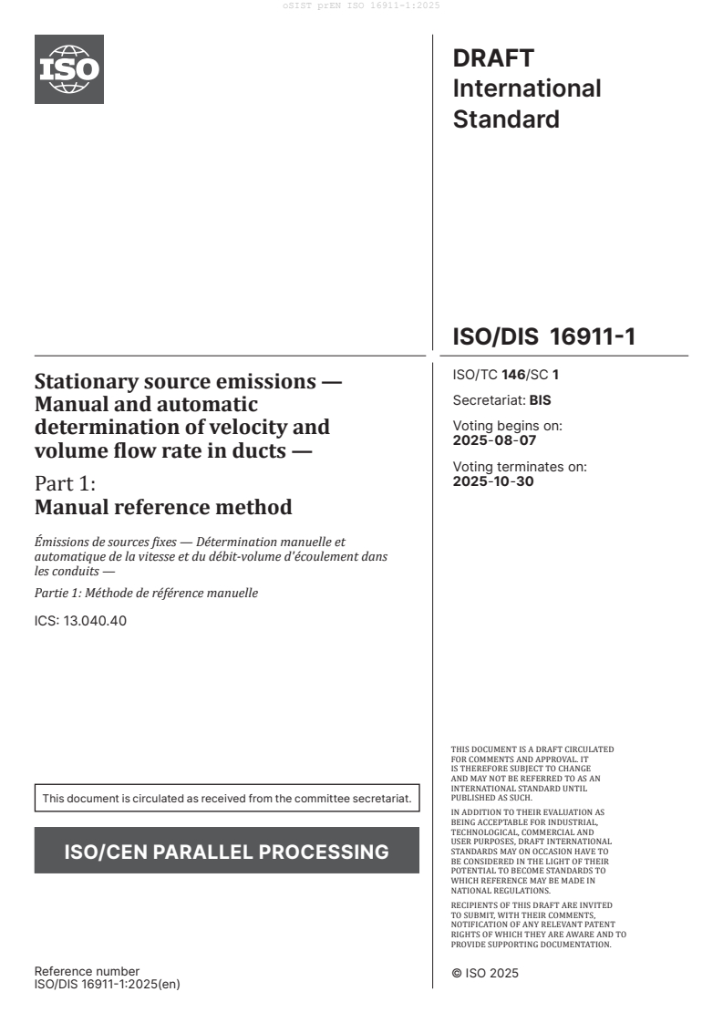 prEN ISO 16911-1:2025 - BARVE