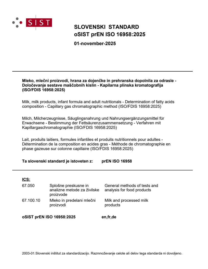 oSIST prEN ISO 16958:2025 - BARVE