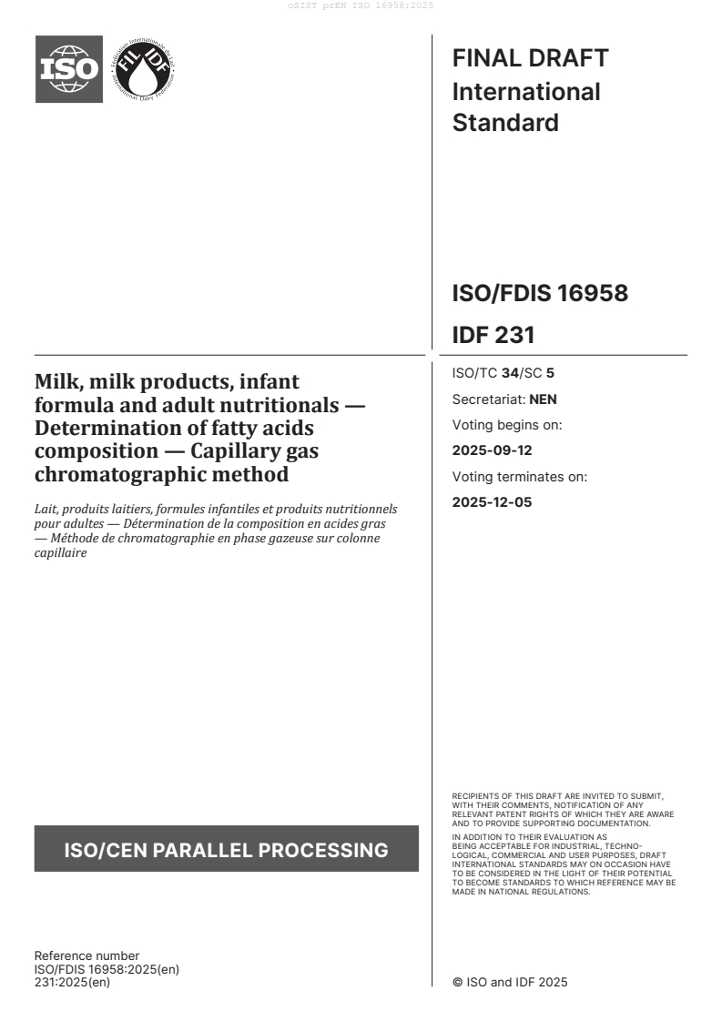 oSIST prEN ISO 16958:2025 - BARVE