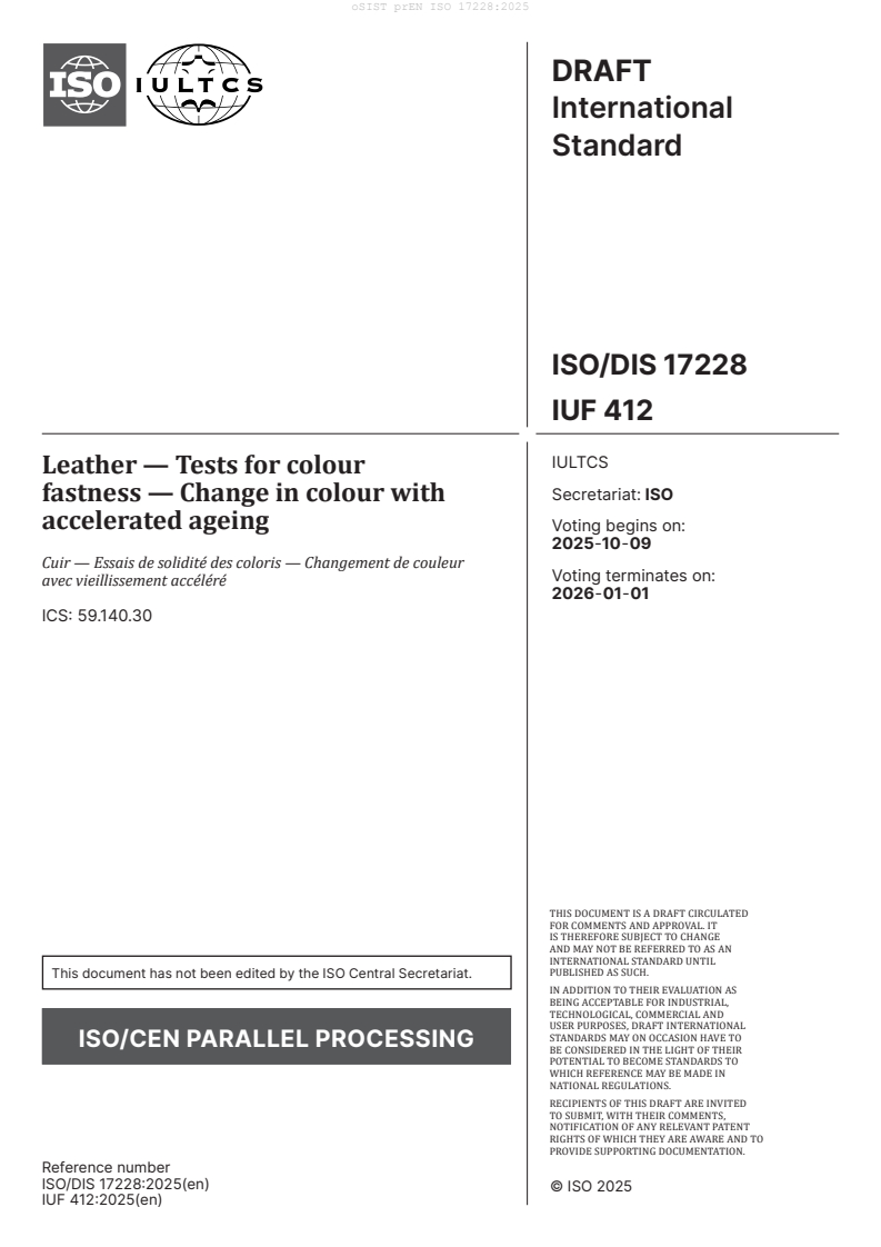 prEN ISO 17228 prEN ISO 17228:2025