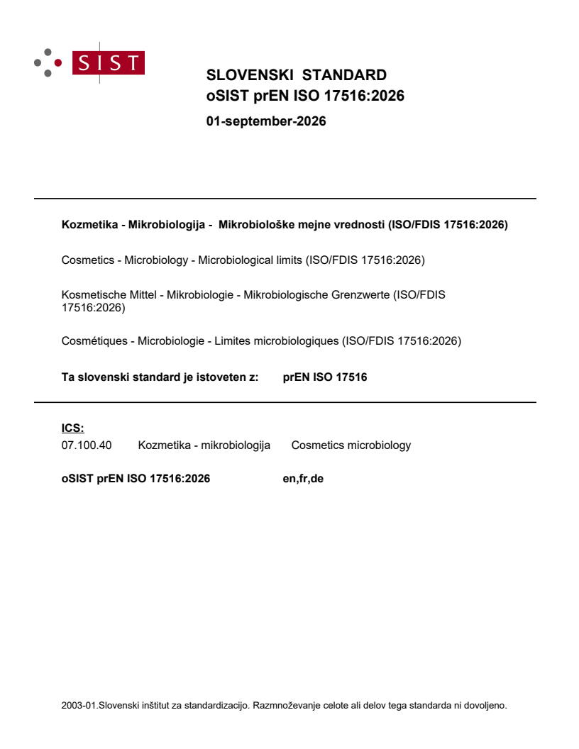 prEN ISO 17516 prEN ISO 17516:2026 - Page 1 preview
