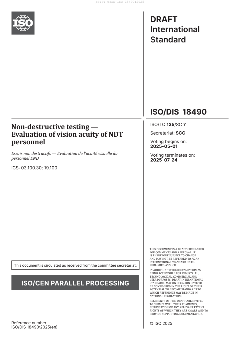 prEN ISO 18490:2025 - BARVE