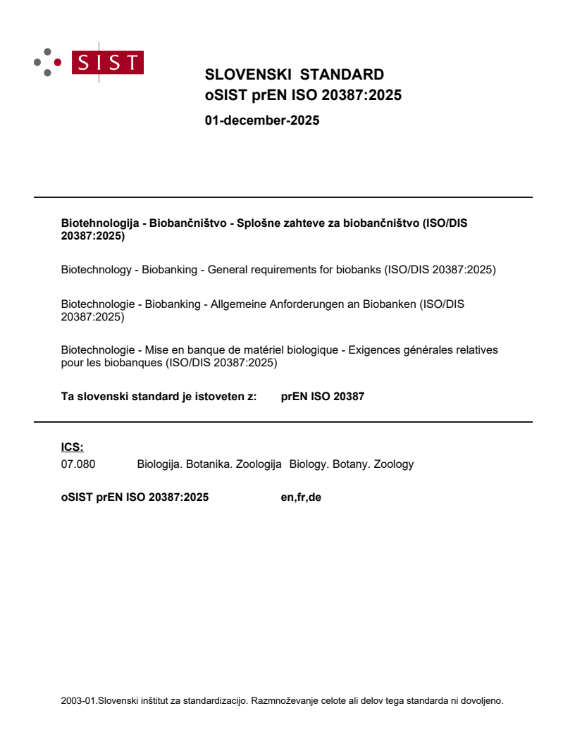 prEN ISO 20387 prEN ISO 20387:2025