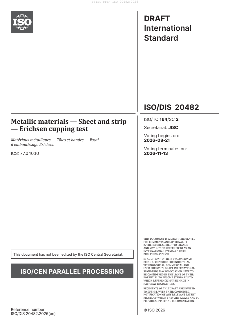 oSIST prEN ISO 20482:2026 oSIST prEN ISO 20482:2026 - Page 3 preview