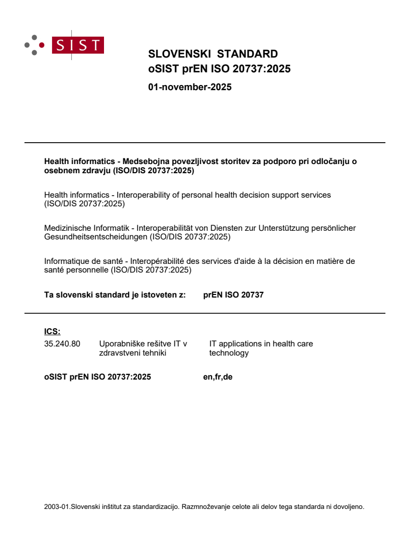 prEN ISO 20737 prEN ISO 20737:2025