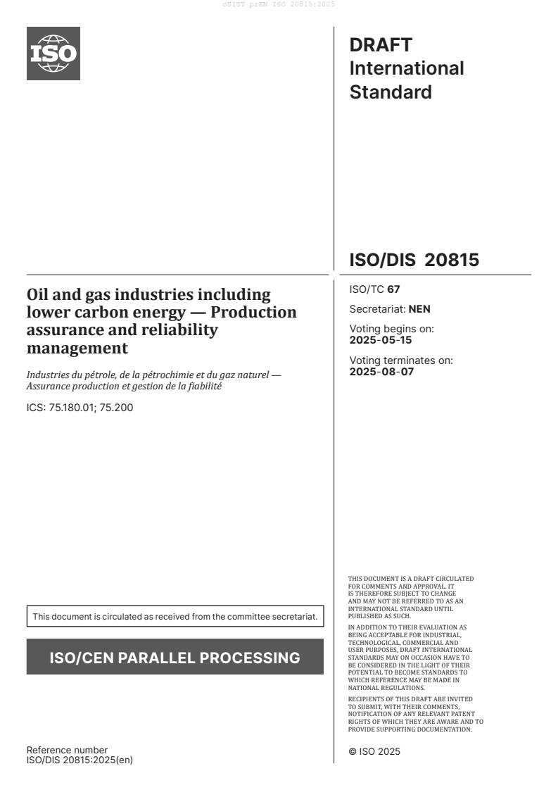 prEN ISO 20815:2025 - BARVE