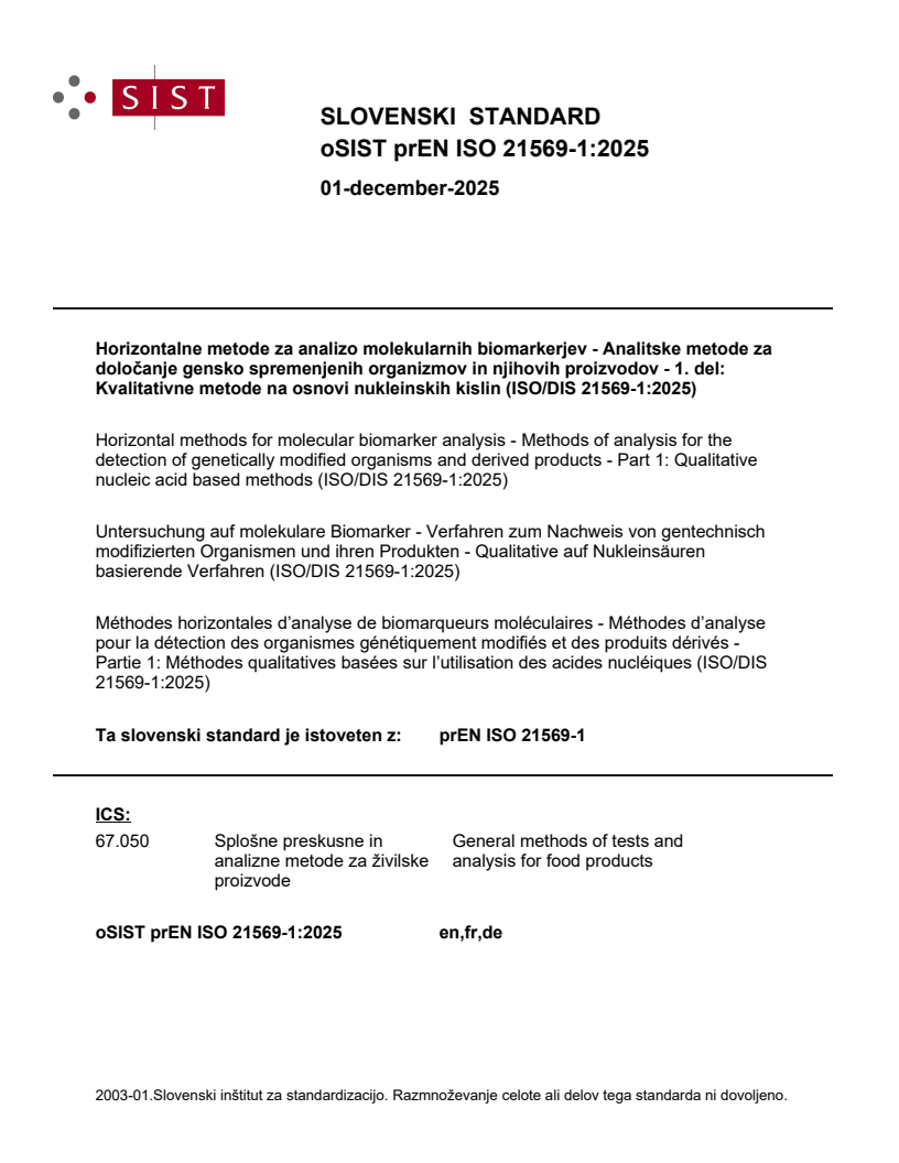 prEN ISO 21569-1:2025