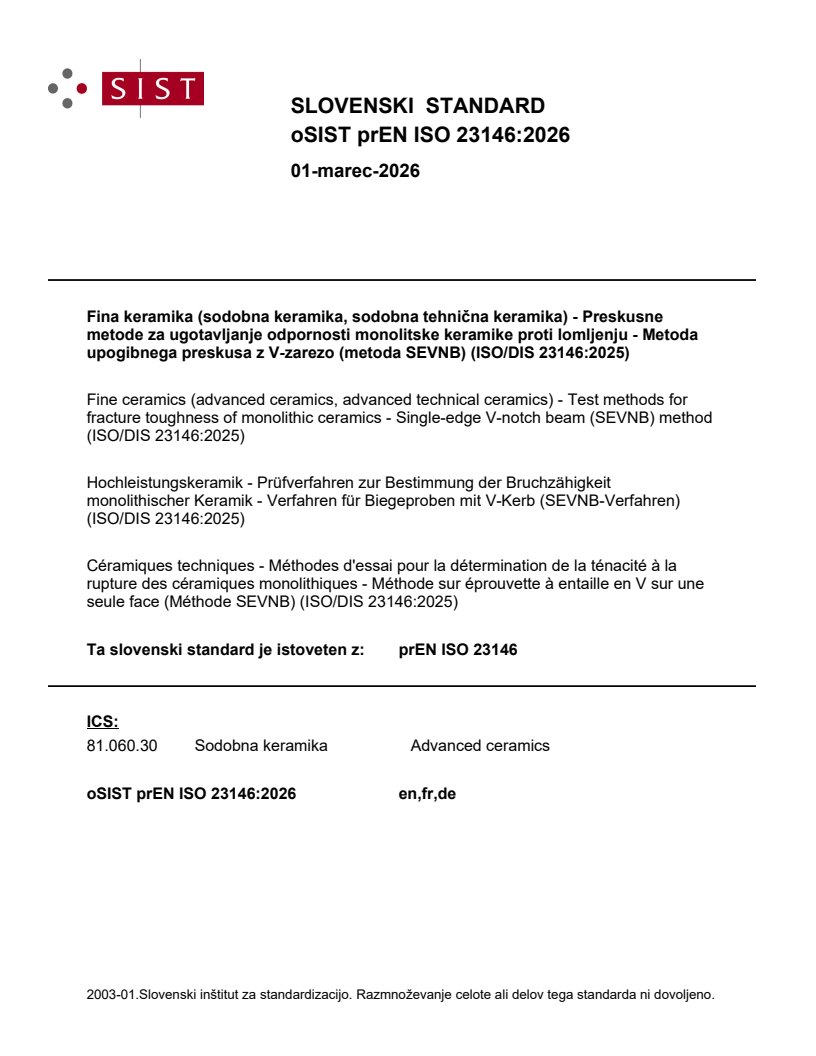 prEN ISO 23146 prEN ISO 23146:2026 - BARVE - Page 1 preview