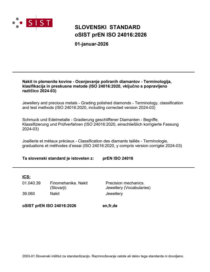 prEN ISO 24016 prEN ISO 24016:2026 - BARVE