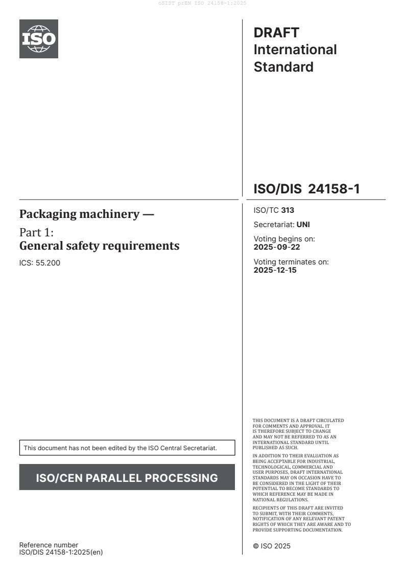 prEN ISO 24158-1:2025 - BARVE