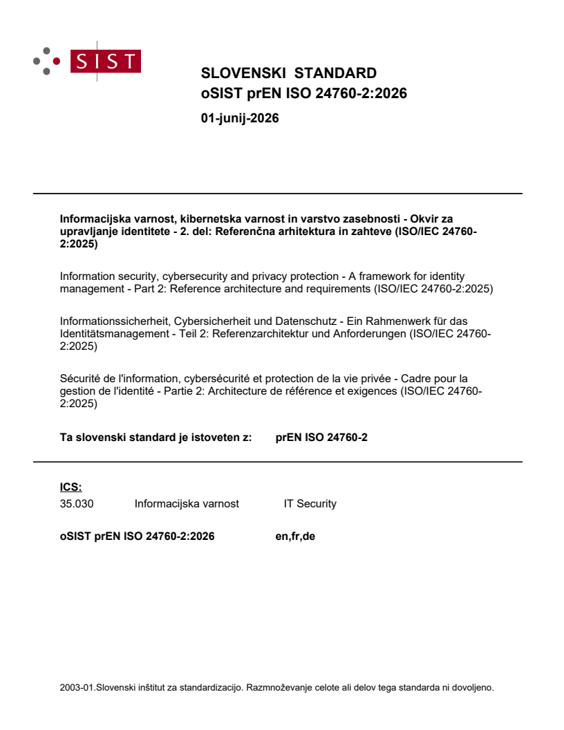 prEN ISO/IEC 24760-2 prEN ISO 24760-2:2026 - Page 1 preview