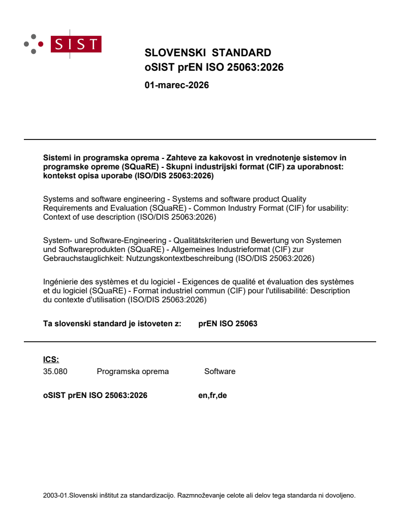 prEN ISO 25063 prEN ISO 25063:2026 - Page 1 preview