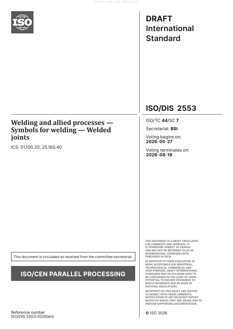 oSIST prEN ISO 2553:2026 oSIST prEN ISO 2553:2026 - Page 3 preview