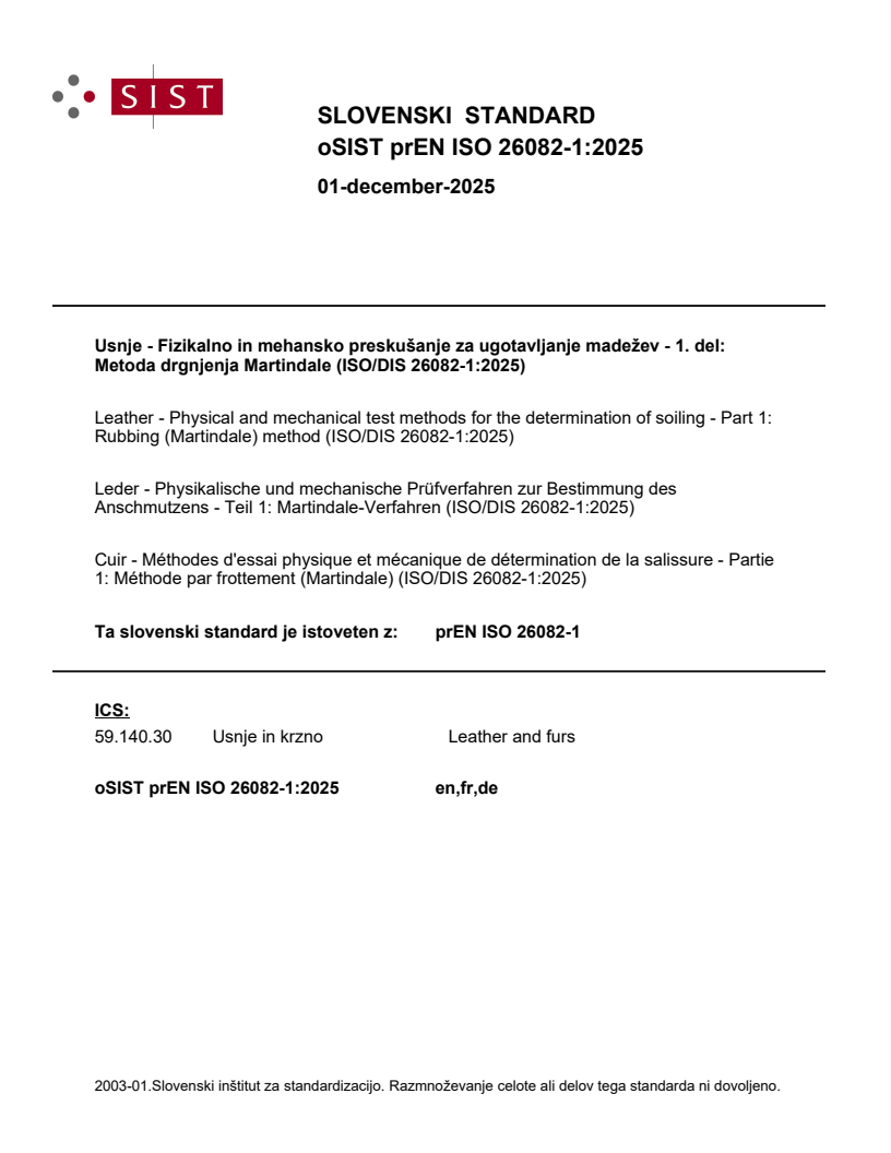 prEN ISO 26082-1:2025 - BARVE