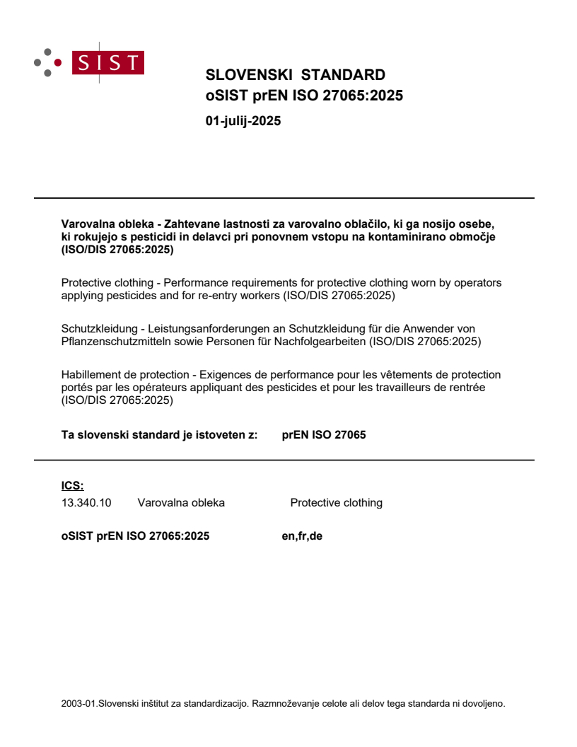 prEN ISO 27065:2025