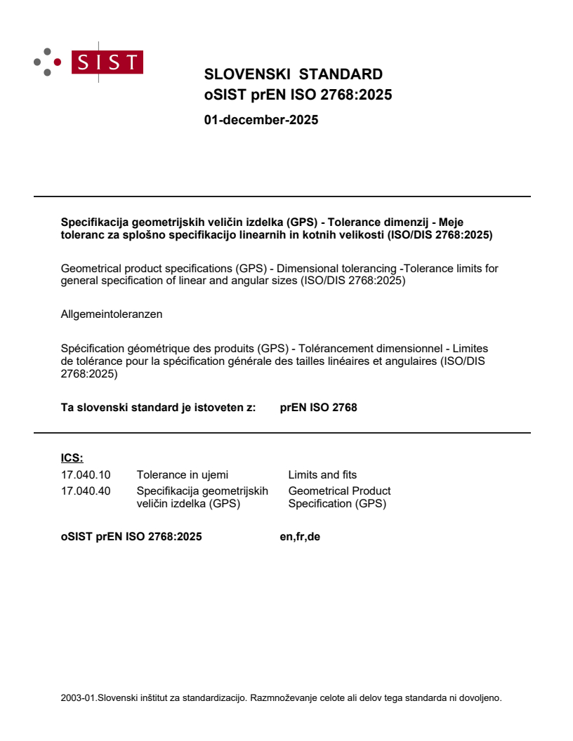 prEN ISO 2768:2025