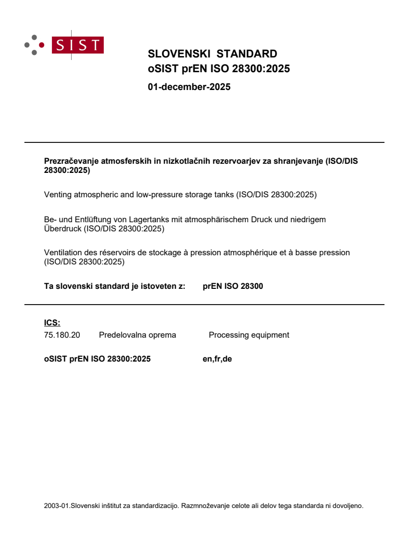 prEN ISO 28300:2025 - BARVE