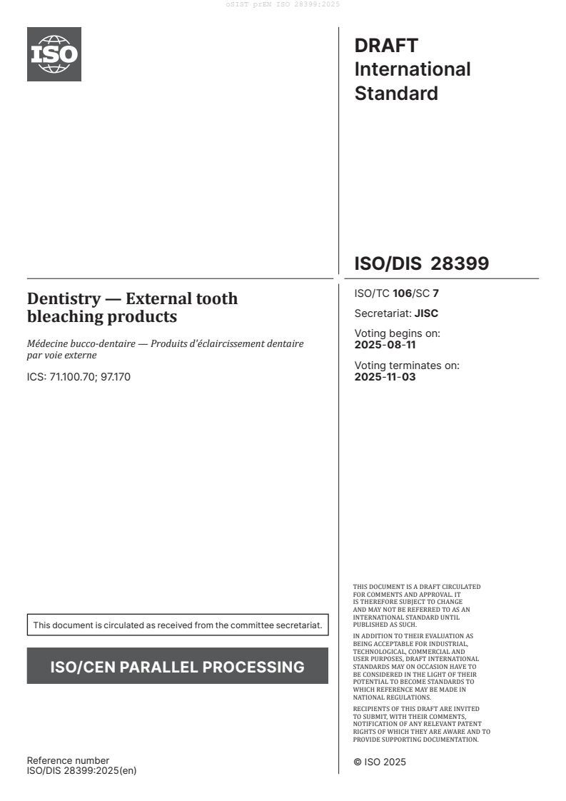 prEN ISO 28399:2025 - BARVE