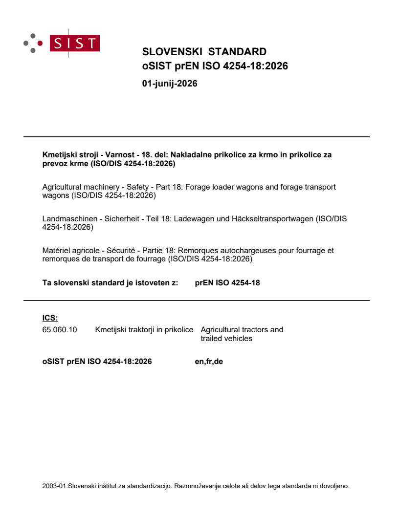 prEN ISO 4254-18 prEN ISO 4254-18:2026 - BARVE - Page 1 preview