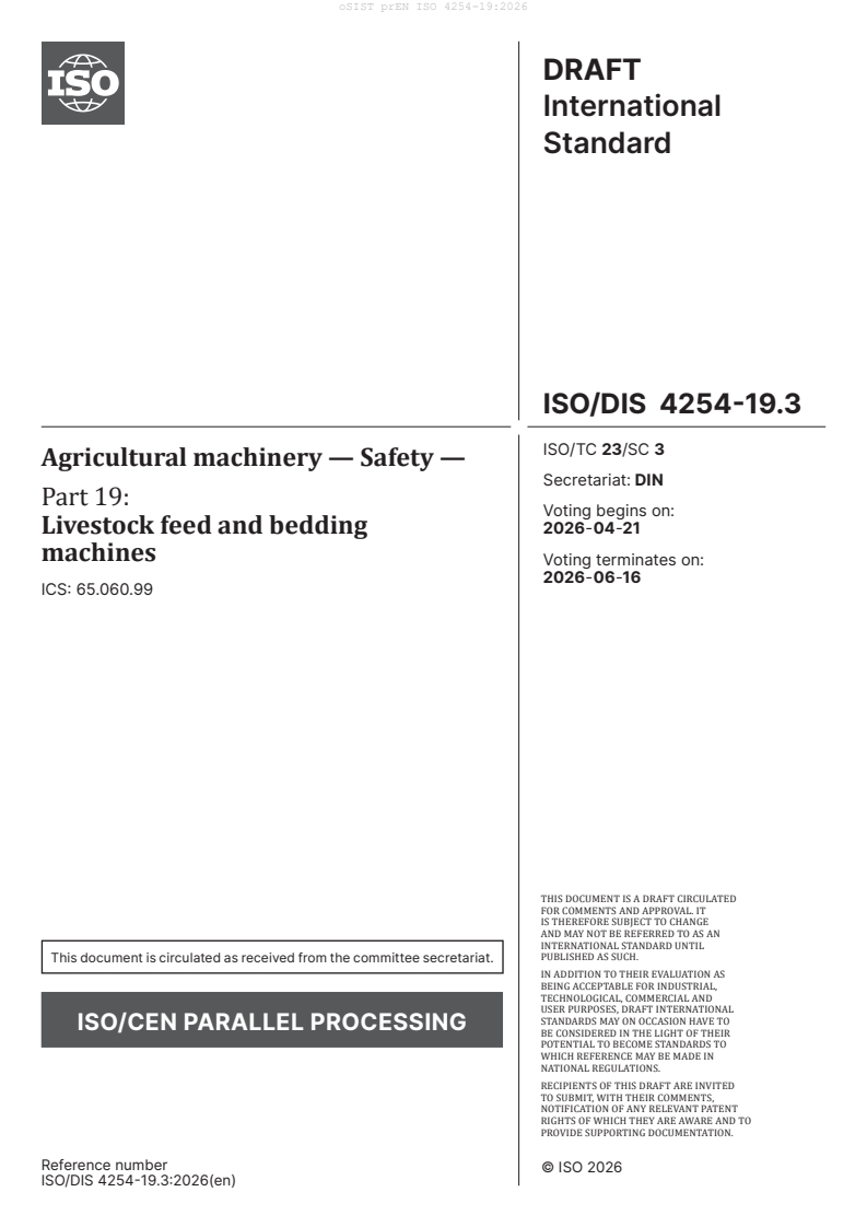 oSIST prEN ISO 4254-19:2026 oSIST prEN ISO 4254-19:2026 - Page 3 preview
