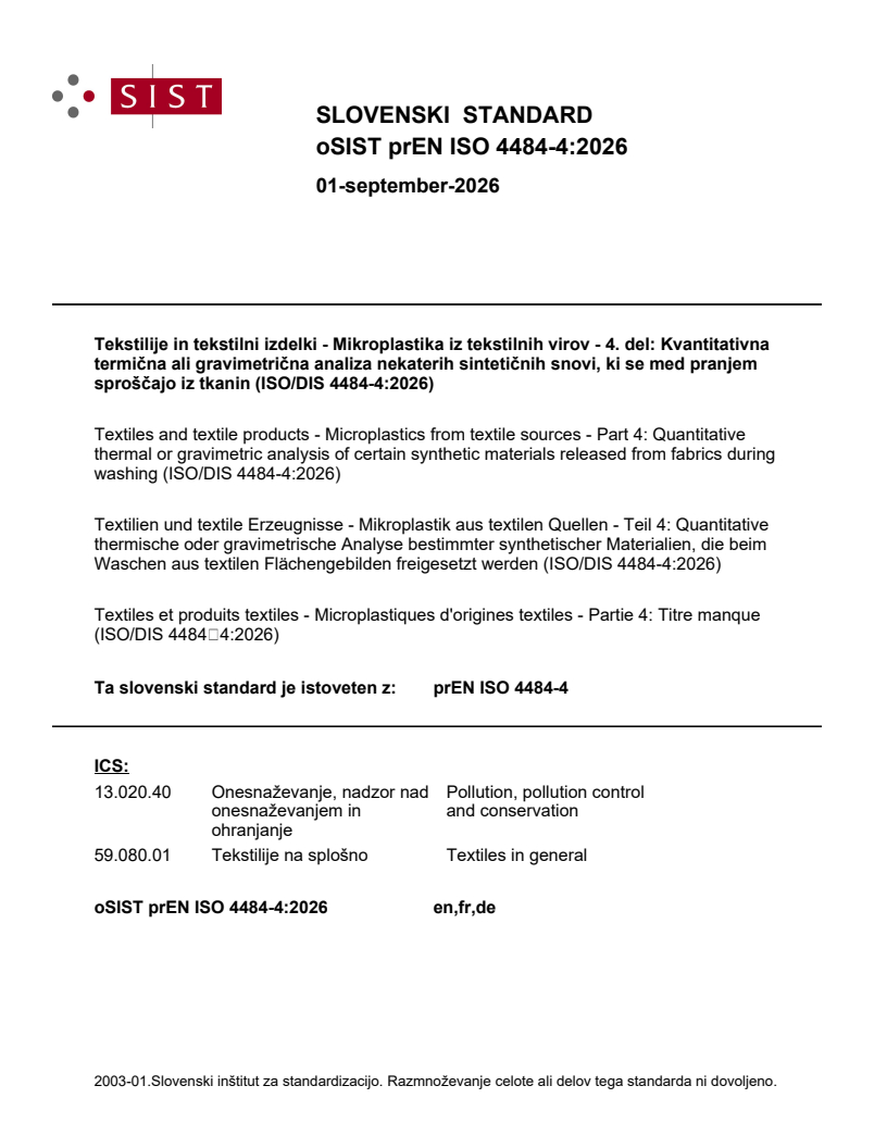 prEN ISO 4484-4 prEN ISO 4484-4:2026 - BARVE - Page 1 preview