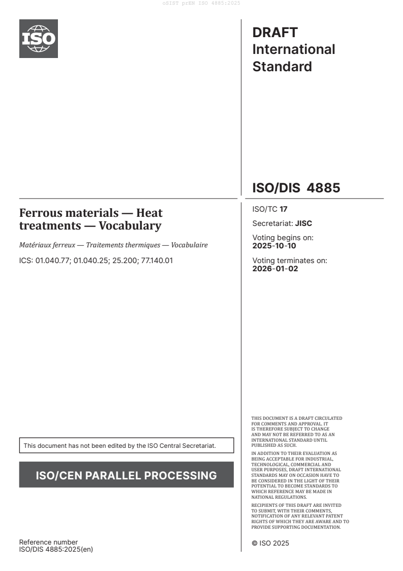 prEN ISO 4885 prEN ISO 4885:2025