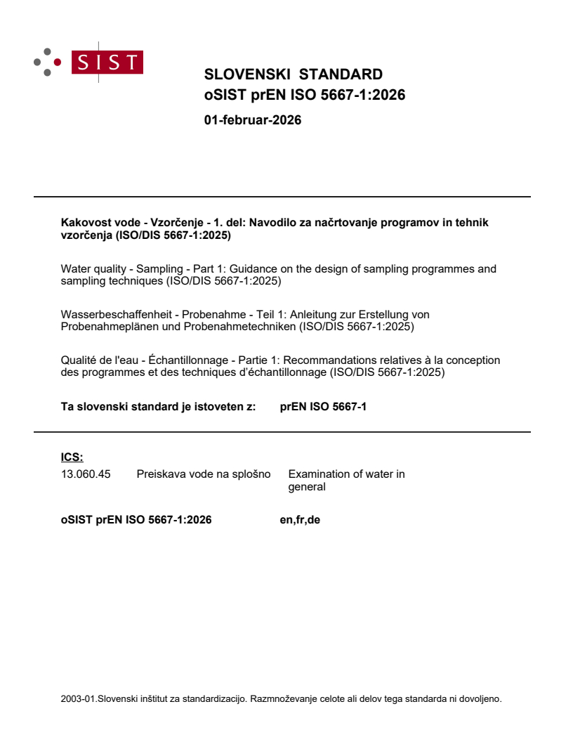 prEN ISO 5667-1 prEN ISO 5667-1:2026 - Page 1 preview