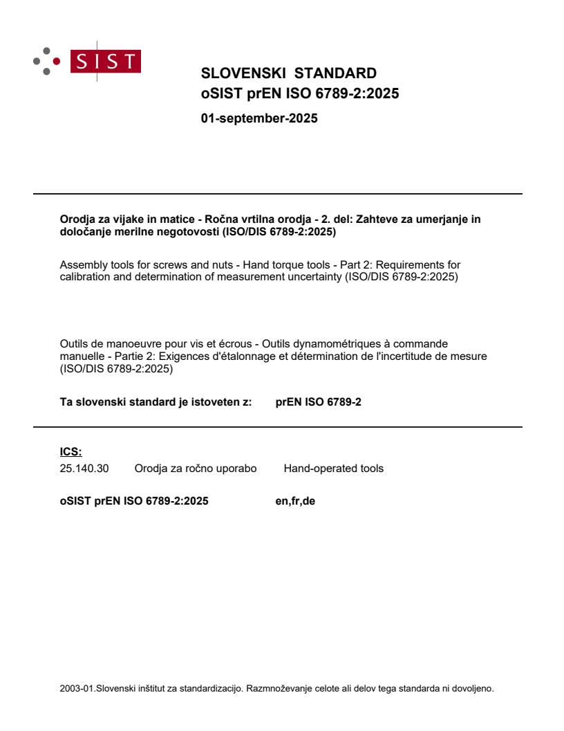 prEN ISO 6789-2:2025